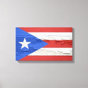 Flagga av Puerto Rico red ut målar Canvastryck
