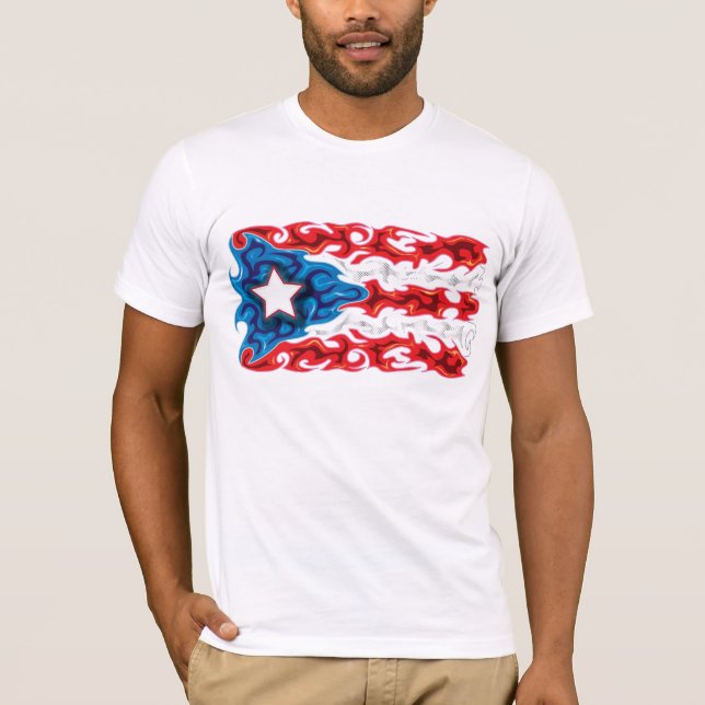 Flagga av Puerto Rico Tee (Framsida)