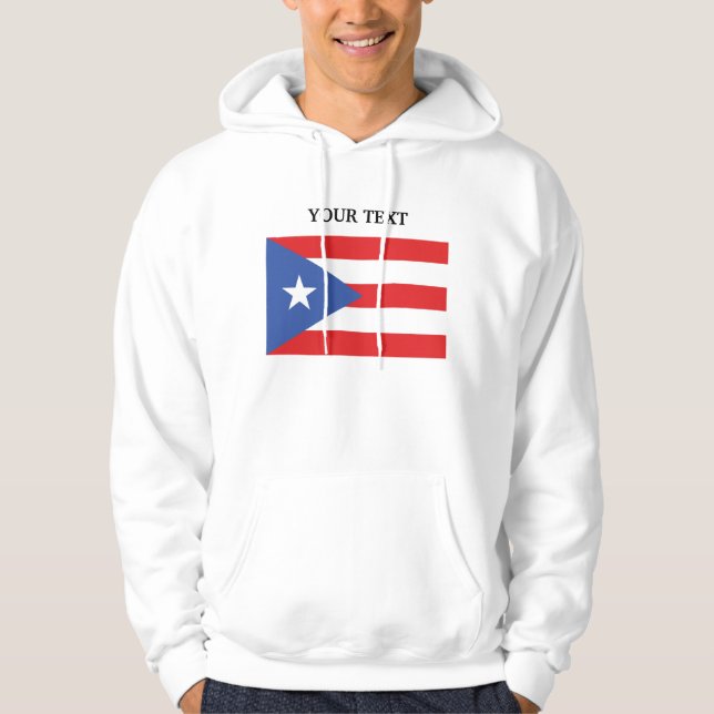 Flagga av Puerto Rico Tröja Med Luva (Framsida)