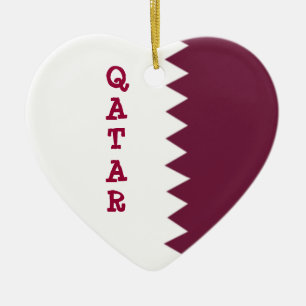 Flagga av Qatar Julgransprydnad Keramik