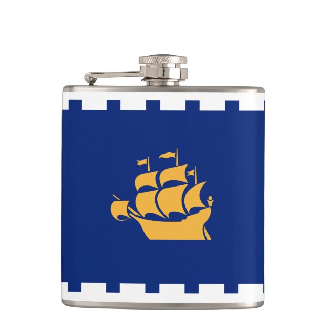 Flagga av Quebec City Flask Fickplunta (Framsidan)