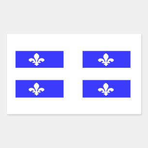 Flagga av Quebec Rektangulärt Klistermärke