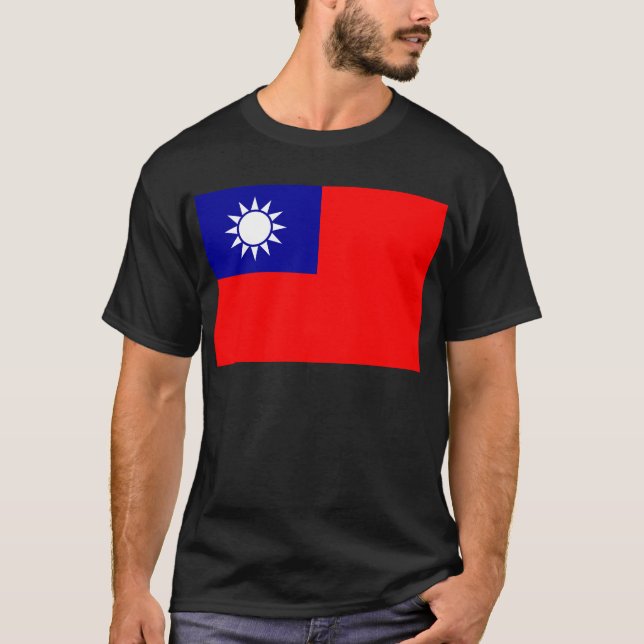 Flagga av Republicet of China (Taiwan) - 中華民國國旗 Tee Shirt (Framsida)