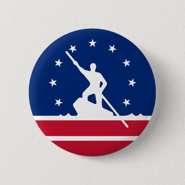 Flagga av Richmond, Virginia Pinback Button Knapp (Framsida)