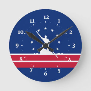 Flagga av Richmond, Virginia Square Wall Clock Rund Klocka