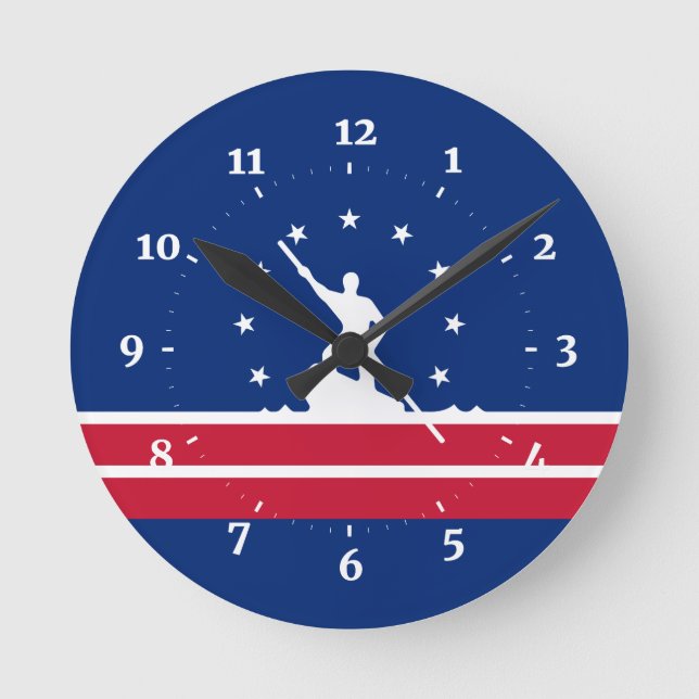 Flagga av Richmond, Virginia Square Wall Clock Rund Klocka (Framsida)