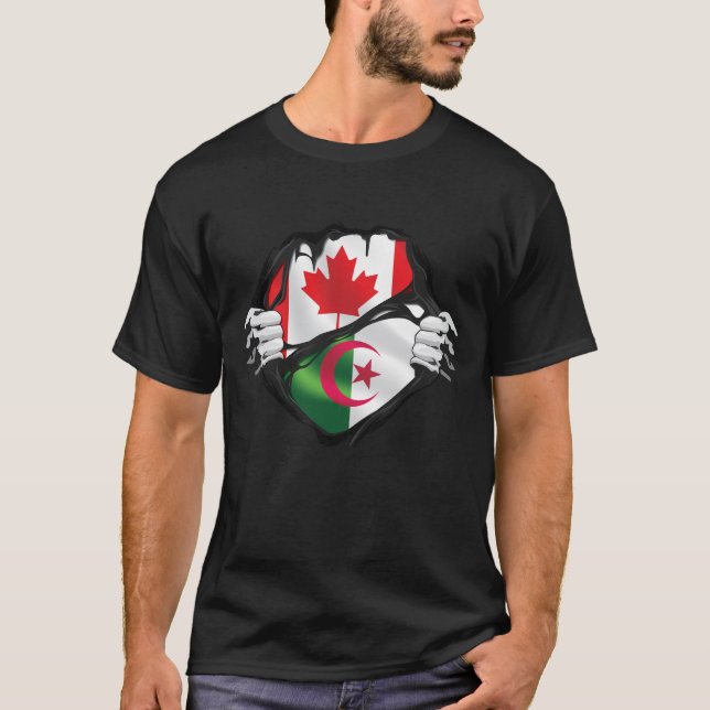 Flagga av rippade rötter från Händer i Algeriet T Shirt (Framsida)