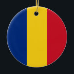 Flagga av Rumänien Julgransprydnad Keramik<br><div class="desc">Flagga av Rumänien</div>