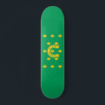 Flagga av Rutland Skateboard<br><div class="desc">Skateboard med utformning med en flagga av det historiska grevskapet Rutland i England,  Underbar Storbritannien; grönt flagga med akorns och en guldhäst i mitten</div>
