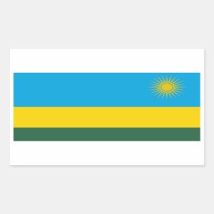 Flagga av Rwanda Rektangulärt Klistermärke