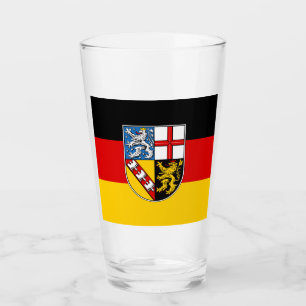 Flagga av Saarland Glass Glaskopp