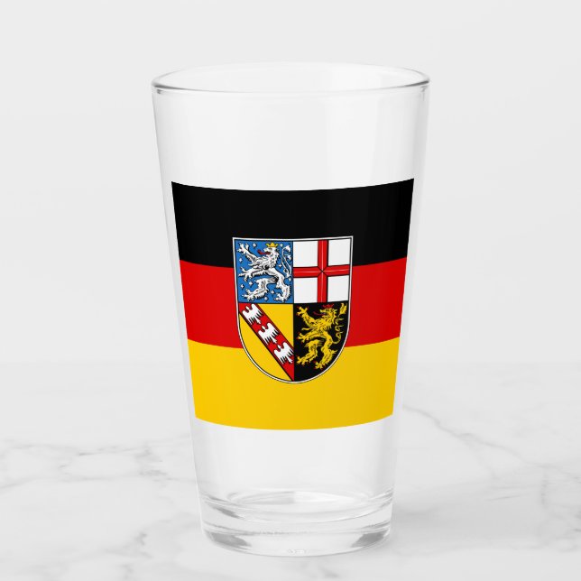 Flagga av Saarland Glass Glaskopp (Framsida)