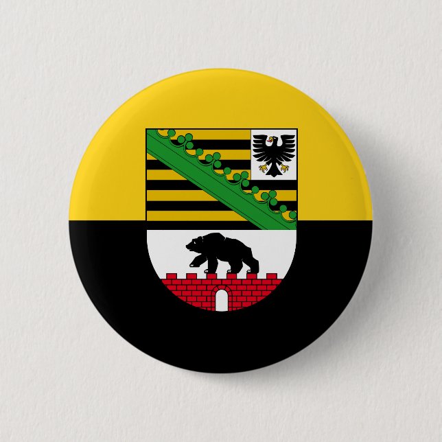 Flagga av Sachsen-Anhalt Pinback Button Knapp (Framsida)