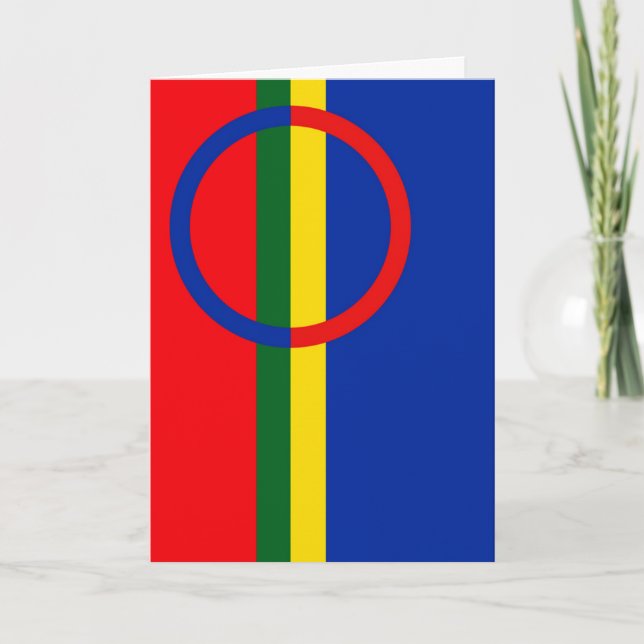 Flagga av Sami People Greeting Card Helgkort (Framsida)