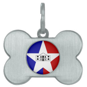 Flagga av San Antonio, Texas Pet ID-kod ID-bricka Husdjur