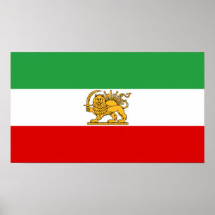 Flagga av schahen av Iran (1964-1980) شیروخورشید Poster