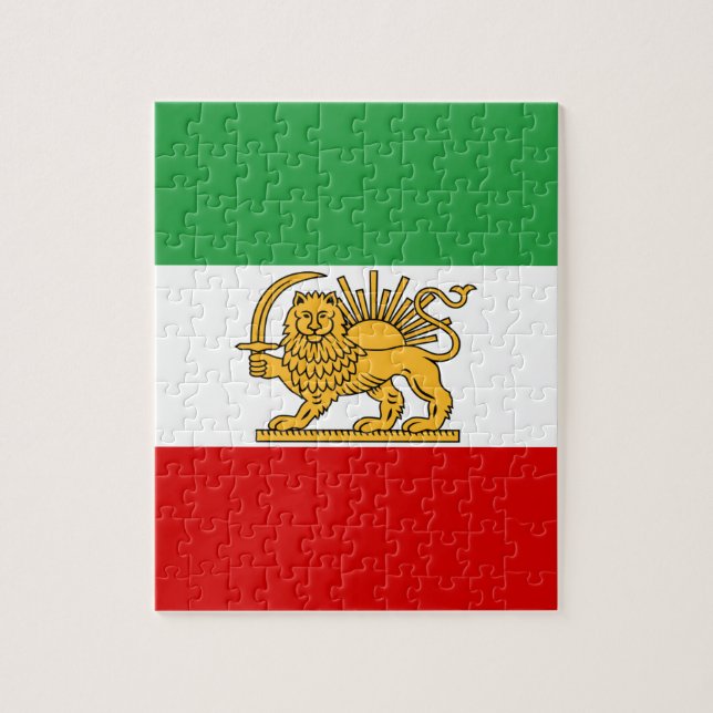 Flagga av schahen av Iran (1964-1980) شیروخورشید Pussel (Vertikal)