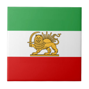 Flagga av schahen av Iran (1964-1980) شیروخو Kakelplatta