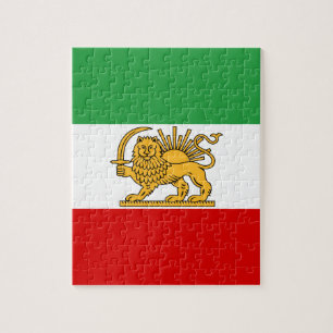 Flagga av schahen av Iran (1964-1980) شیروخو Pussel