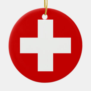 Flagga av Schweitz Julgransprydnad Keramik
