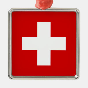 Flagga av Schweitz Julgransprydnad Metall
