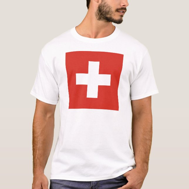 Flagga av Schweitz matrisNationalflagge der T-shirt (Framsida)