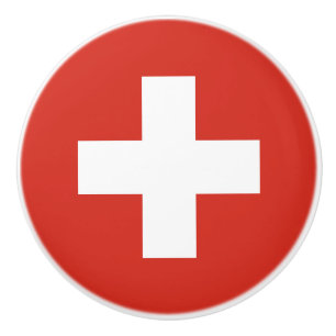 Flagga av schweizisk keramisk knob knopp