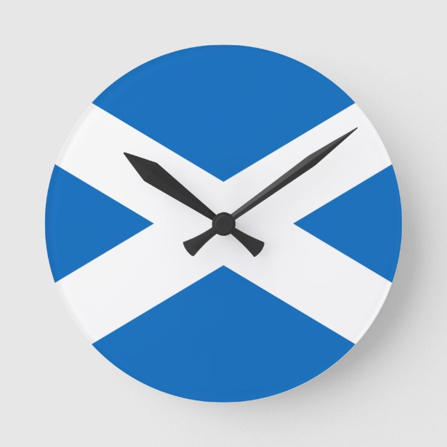 Flagga av Scotland Wall Clock Rund Klocka (Framsida)