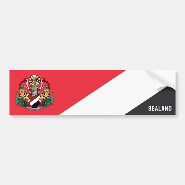 Flagga av Sealand, med jackande av arm som överlag Bildekal (Framsidan)