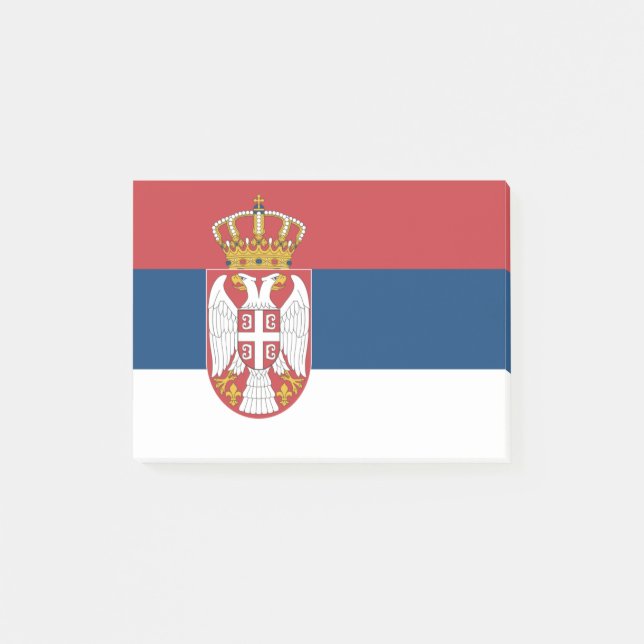 Flagga av Serbiens Post-it®-anteckningar Post-it Block (Framsida)