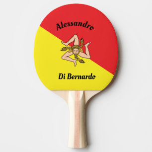Flagga av Siciliens Anpassningsbar Trinacria Desig Pingisracket