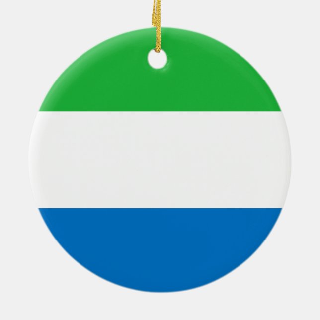 Flagga av Sierra Leone Julgransprydnad Keramik (Baksidan)