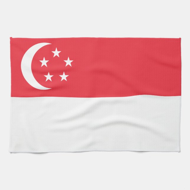 Flagga av Singapore Kökshandduk (Horisontell)