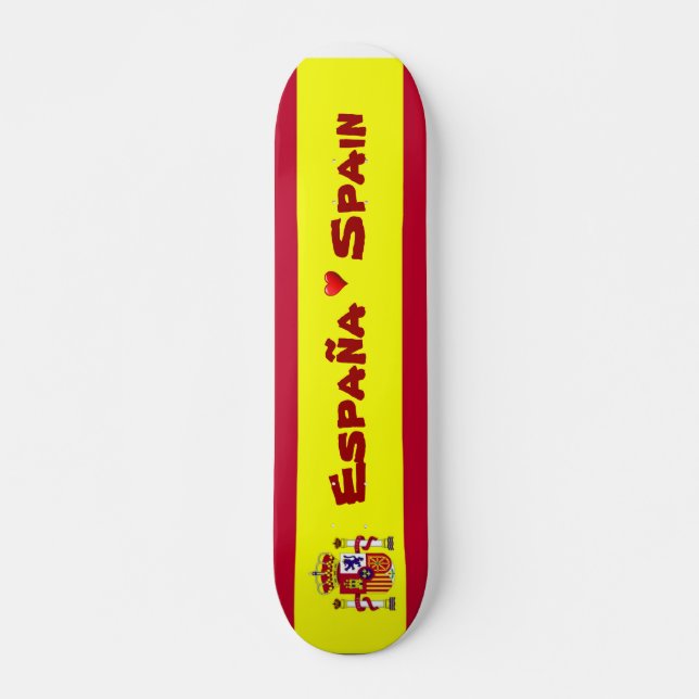 Flagga av Skateboard i Spanien Bräda 21,5 Cm (Framsida)