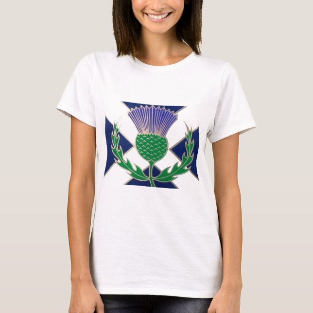Flagga av Skottland och thistlen T-shirt (Framsida)