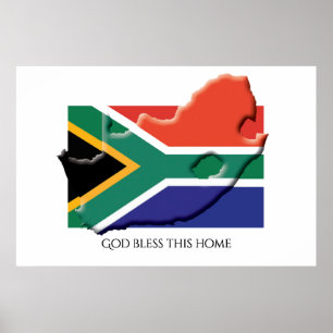 Flagga av SOUTH AFRIKA Patriotic Home Customized Poster