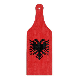 Flagga av spadlar av glas från Albanien