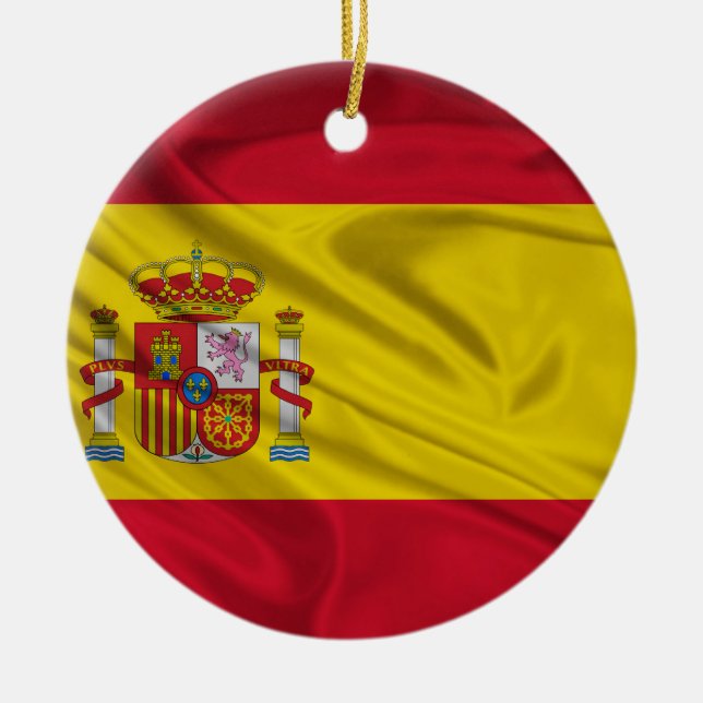Flagga av Spanien Julgransprydnad Keramik (Framsidan)