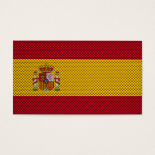 Flagga av Spanien med kolfiber verkställer Visitkort
