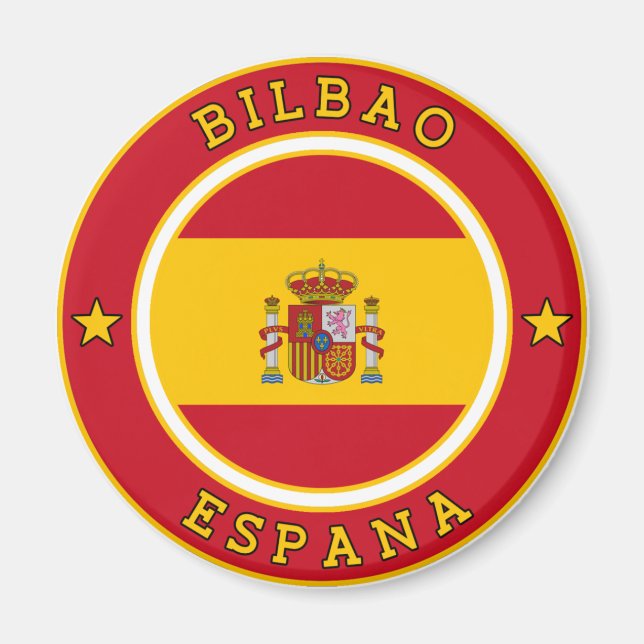 Flagga av Spanien och textnät Magnet (Framsidan)