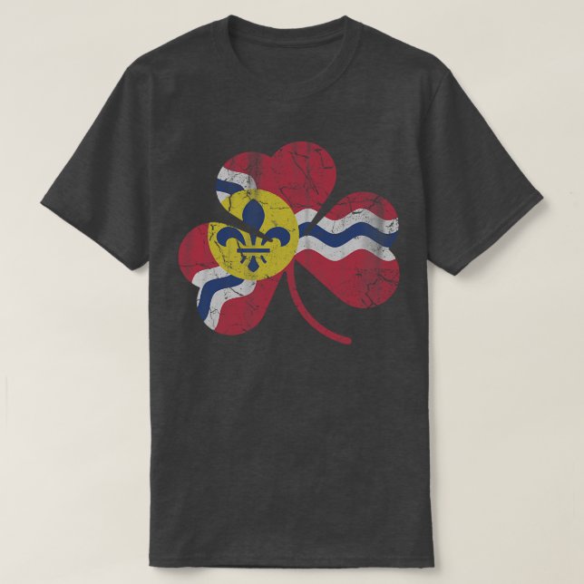Flagga av St Louis Shamrock T Shirt (Design framsida)