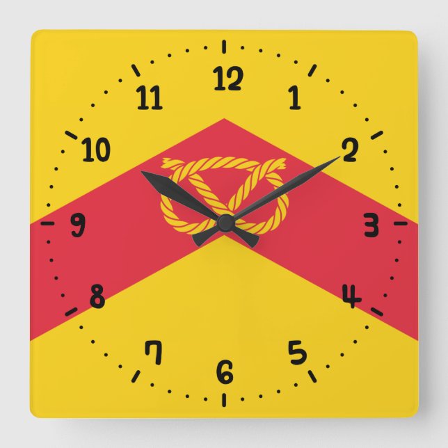 Flagga av Stviddshire Square Wall Clock Fyrkantig Klocka (Framsida)