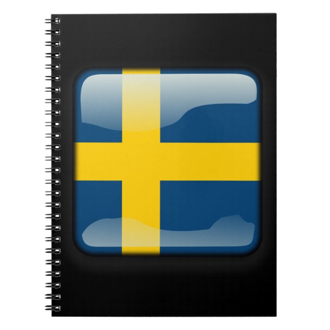 Flagga av Sverige Anteckningsbok Med Spiral (Framsidan)