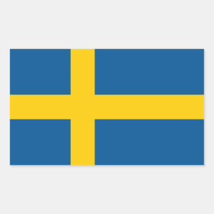 Flagga av Sverige-etiketten Rektangulärt Klistermärke