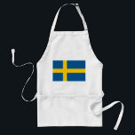 Flagga av Sverige Förkläde<br><div class="desc">Lägg till ett litet svenskt pride i ditt kök med den här plattan med flagga Sverige! Den här plattan, som har utformats med stor noggrannhet, firar Sverigens arv av rik och nationellt pride. Sverigens koniska flagga visas stolt i konstruktionen, med ett blått fält med en gult Norden kor som sträcker...</div>