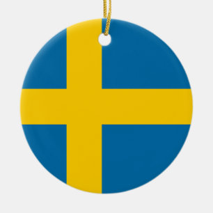 Flagga av Sverige Julgransprydnad Keramik