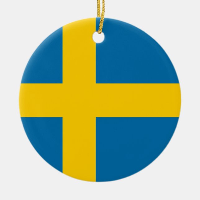 Flagga av Sverige Julgransprydnad Keramik (Framsidan)