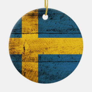 Flagga av Sverige Julgransprydnad Keramik
