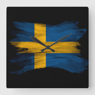 flagga av sverige, nationell flagga fyrkantig klocka