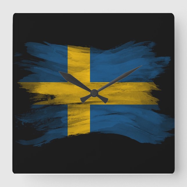 flagga av sverige, nationell flagga fyrkantig klocka (Framsida)